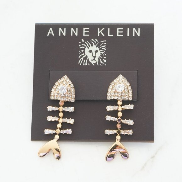 4/$25 Anne Klein Fish Bone Earrings - Picture 1 of 4